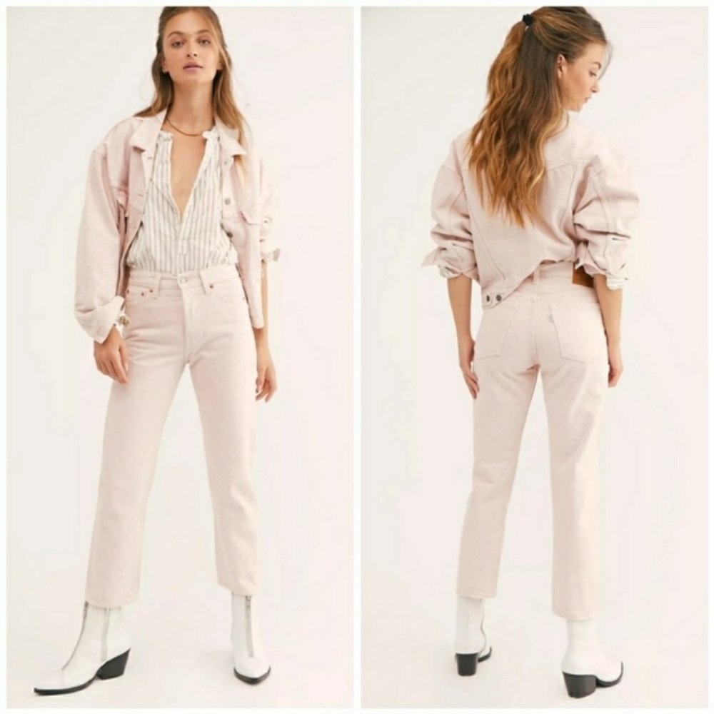 Levi's Wedgie Fit Straight Button Fly Women's Light Pink Jeans